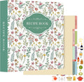 Lanpn Recipe Binder 8.5x11 3 Ring Kit, Blank Organizer Recipe Binder Waterproof Cookbook to Write in Your Own Recipes with 60 Plastic Sleeves,116 Recipes, Dividers,Labels & Stickers, Green