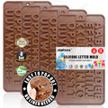RUGVOMWM Silicone Letter Mold Chocolate Molds - Non-Stick Letter Chocolate Mold, Made of Food Grade Silicon, Perfect for Cake Decoration, Candy, Chocolate, Birthday Party - 4 Pack