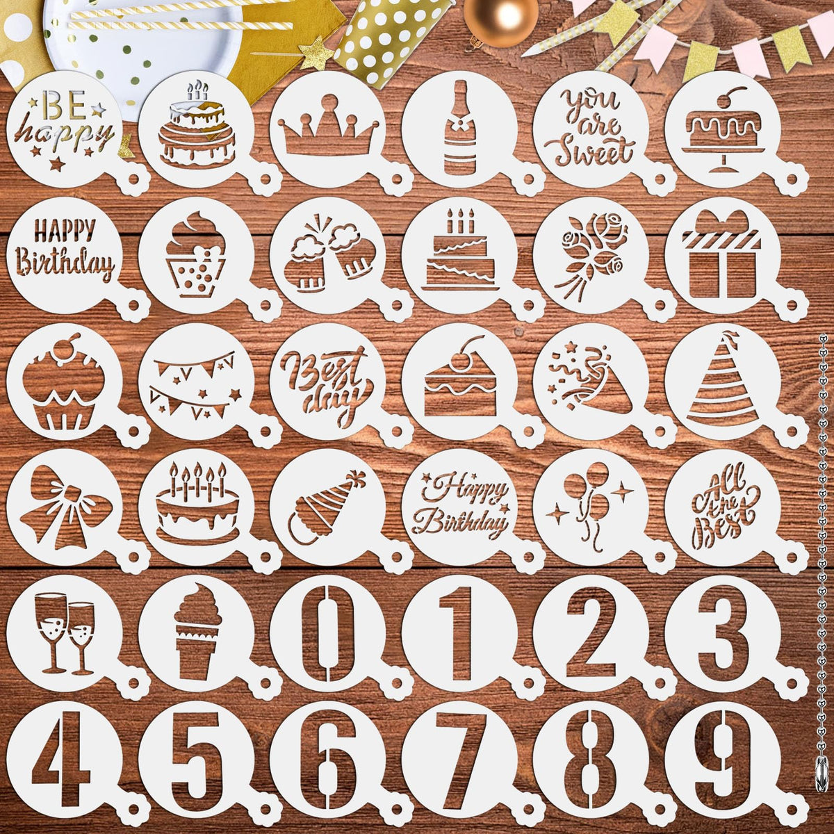 JULBEAR 36 Pcs Holiday Cookie Cake Stencils Baking Templates