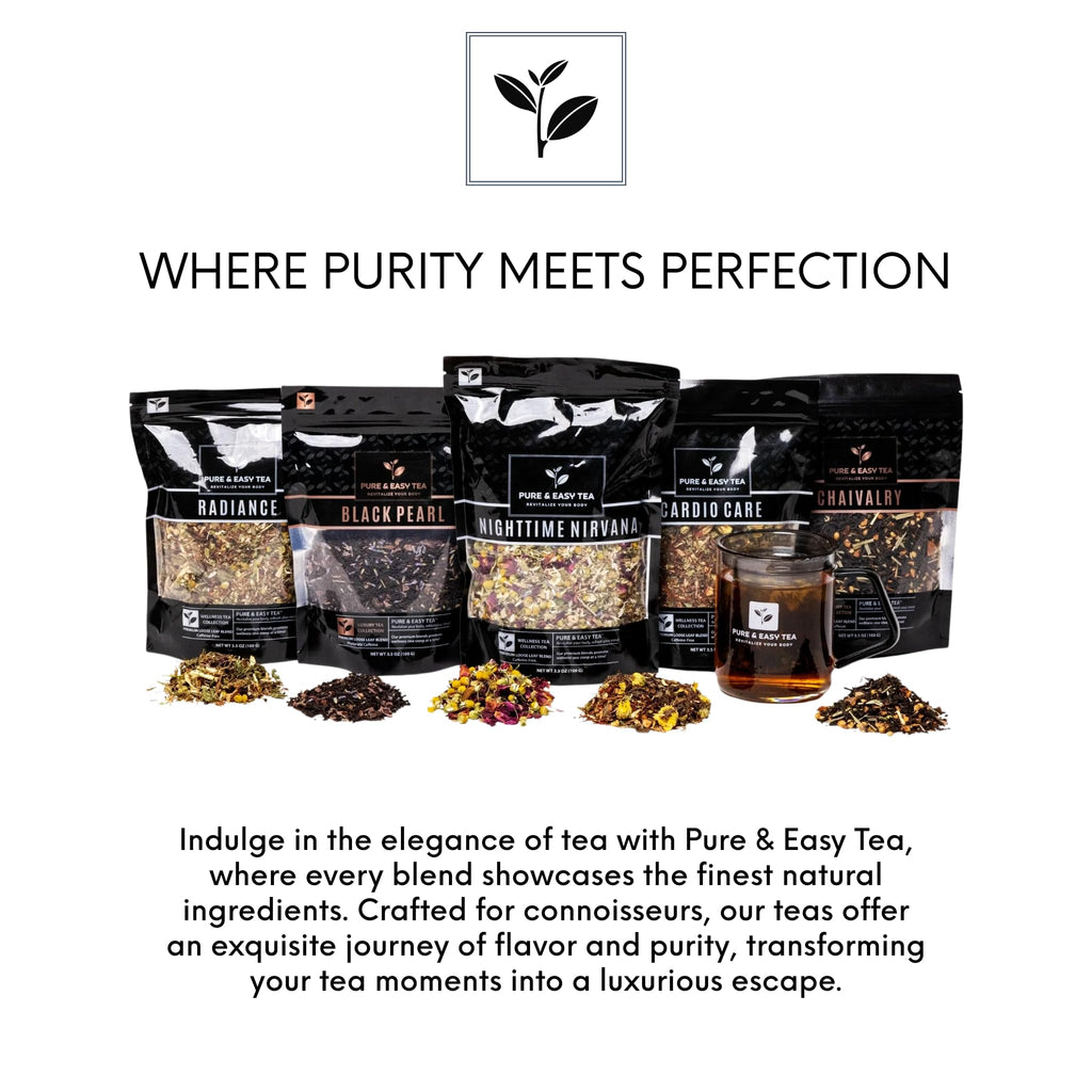 Pure And Easy Tea, Nighttime Nirvana, Caffeine-Free Herbal Sleep & Relaxation Tea, Loose Leaf Blend with Chamomile, Lavender & Lemon Balm, Premium Wellness Tea (100g)