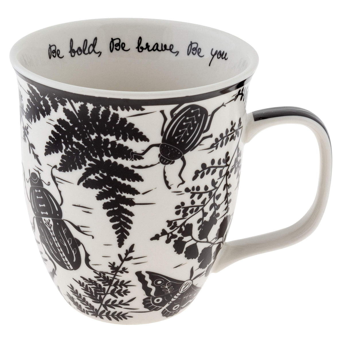 Karma Gifts 14 oz Black and White Boho Mug Flamingo - Cute Coffee and Tea Mug - Ceramic Coffee Mugs for Women and Men