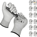 Schwer 12 Pairs ANSI A6 Cut Resistant Gloves CR7120 Cut Proof Work Gloves, Touchscreen, for Men and Women Used for Woodworking, Glass Cutting, Construction, Cargo Handling, Car Repair, M