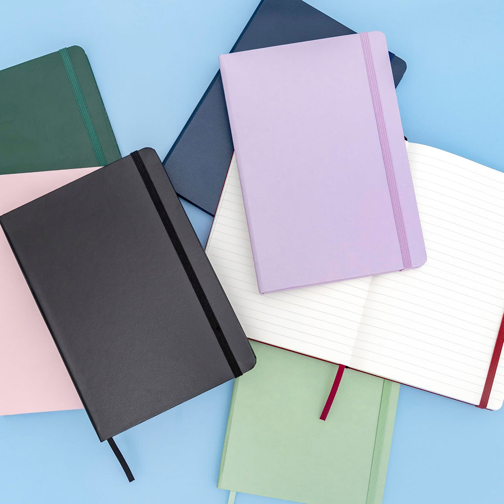 PAPERAGE Lined Journal Notebook, (Light Blue), 160 Pages, Medium 5.6 in x 8 in - 100 GSM Thick Paper – Hardcover Journaling Notebook for Work, School & Note Taking