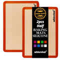 whisrvival Silicone Baking Mat, Reusable Silicone Baking Sheets for Oven, 2Pcs Half Sheet(16.5"x11.6") Non-Stick (Orange)