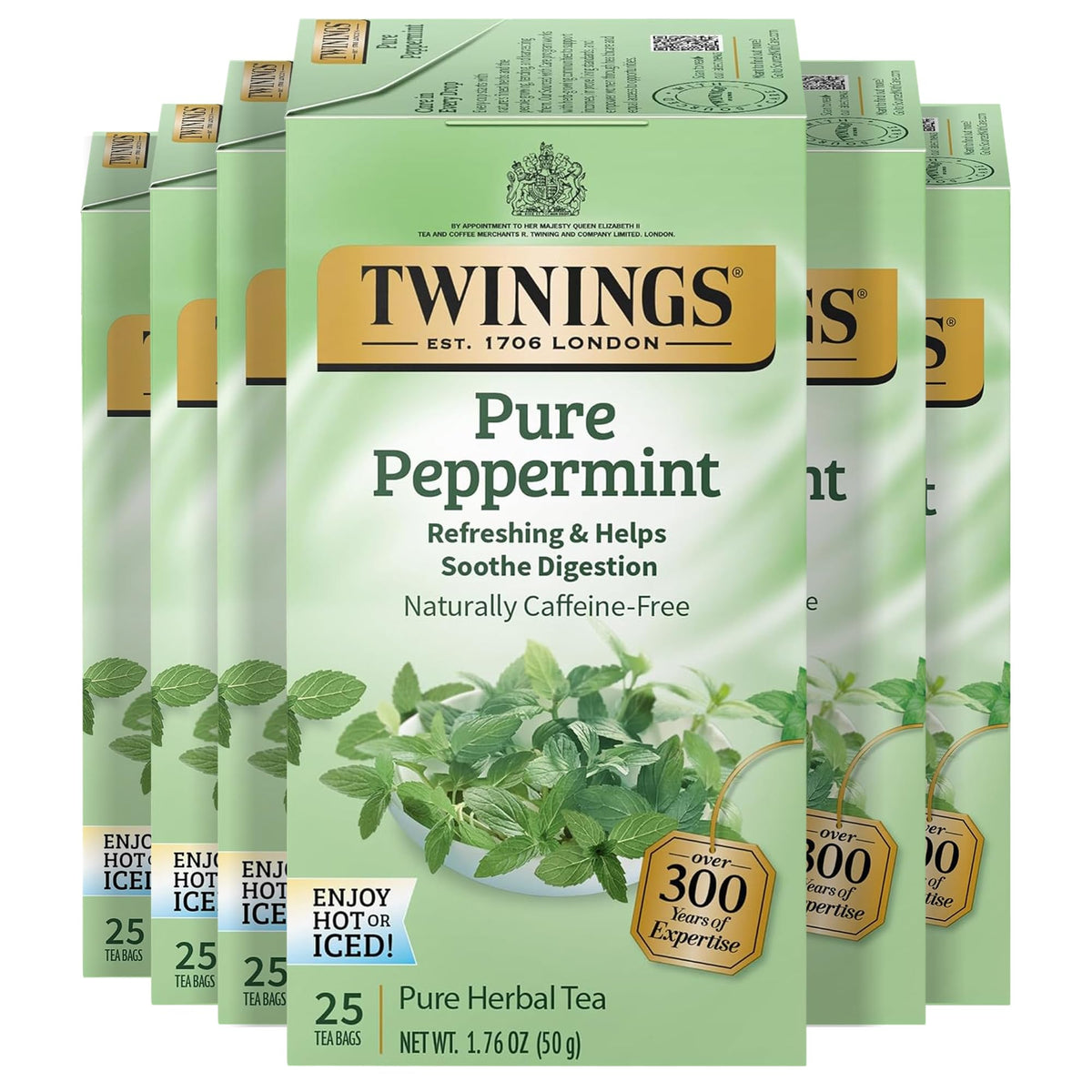 Twinings Decaffeinated English Breakfast Black Tea Individually Wrapped Bags, 25 Count (Pack of 6), Flavourful, Robust, Enjoy Hot or Iced, 150 Teabags