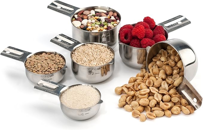 Hudson Essentials Stainless Steel Measuring Cups Set (6 Piece Set)