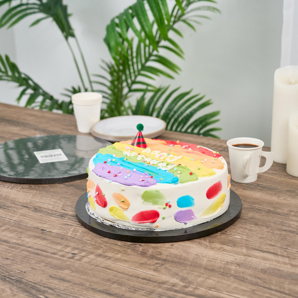 Restaurantware Round Black Cardboard Cake Drum Board, 12 in