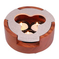 Teapot and Food Warmer, Portable Food Warmer for Camping and Traveling, Upgrade to 3 Candles to Increase The Heat, Ideal for Winter Tea Gathering