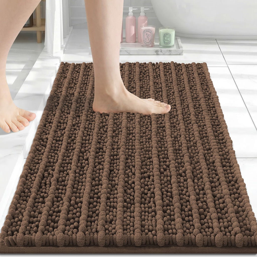 Arotive Bathroom Rugs Mat 24x16, Soft Absorbent Chenille Shaggy Bath Mat