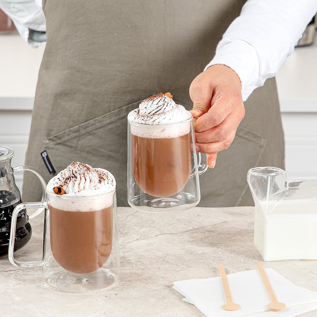 Restaurantware 10 oz Professional Glass Coffee Mug, 2 Pack