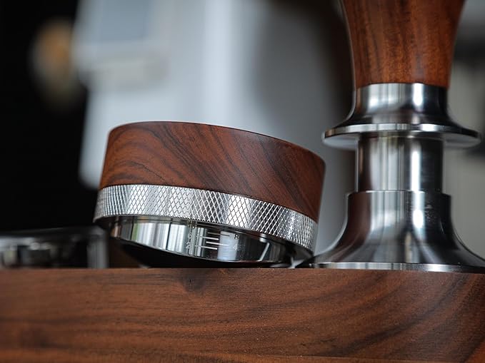 54mm Espresso Distribution Tool Stainless Steel Adjustable Rosewood Coffee Distributor Compatible with Breville Espresso Machine Accessories