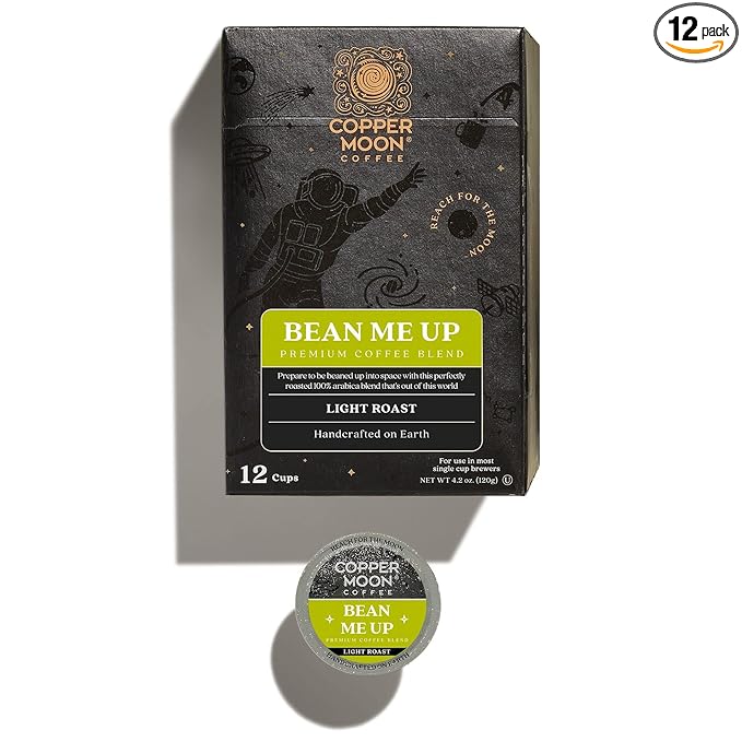 Copper Moon K-Cup Coffee Pods, Light Roast, Bean Me Up Blend, 12 Count