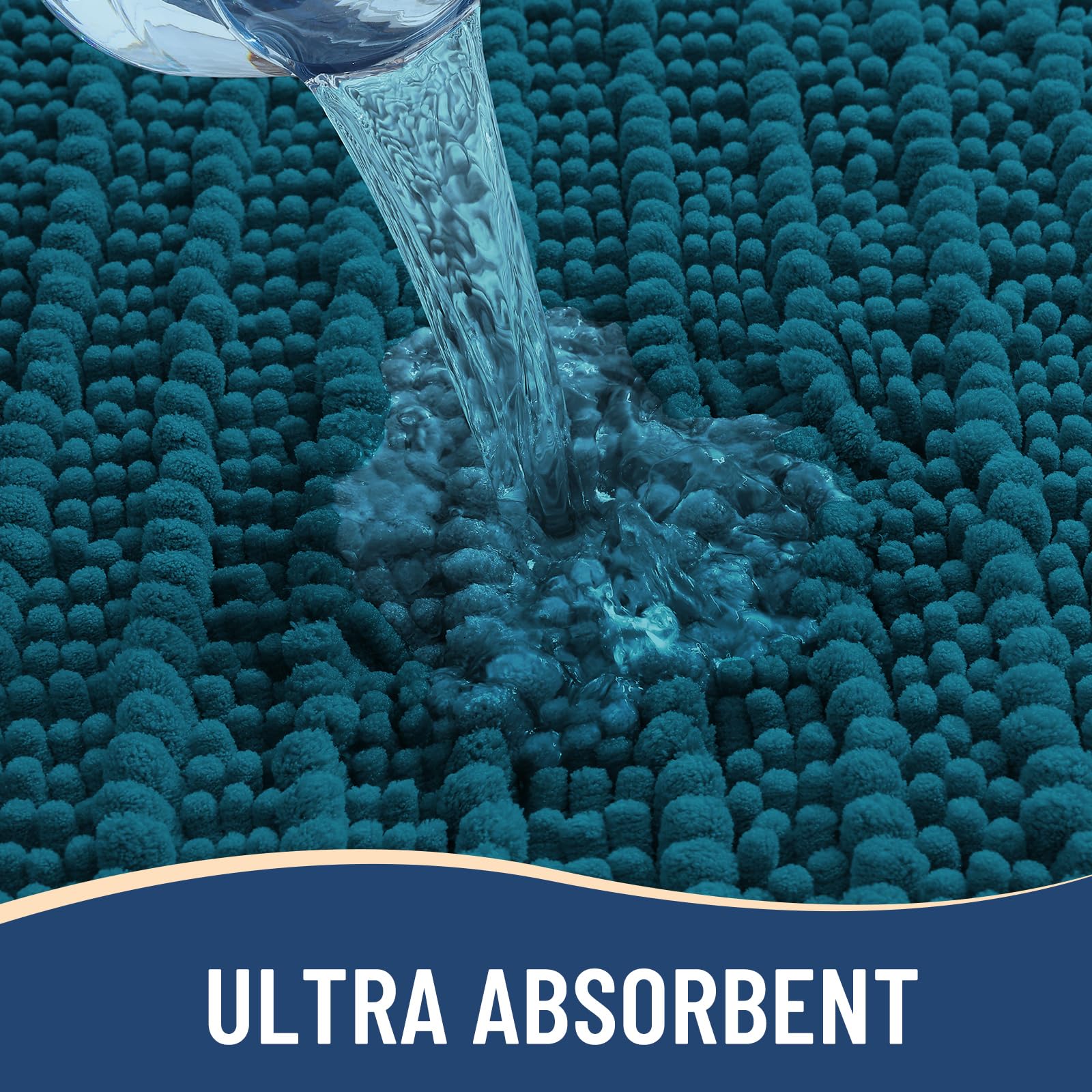 Arotive Bathroom Rugs Mat 47x24, Soft Absorbent Chenille Shaggy Bath Mat