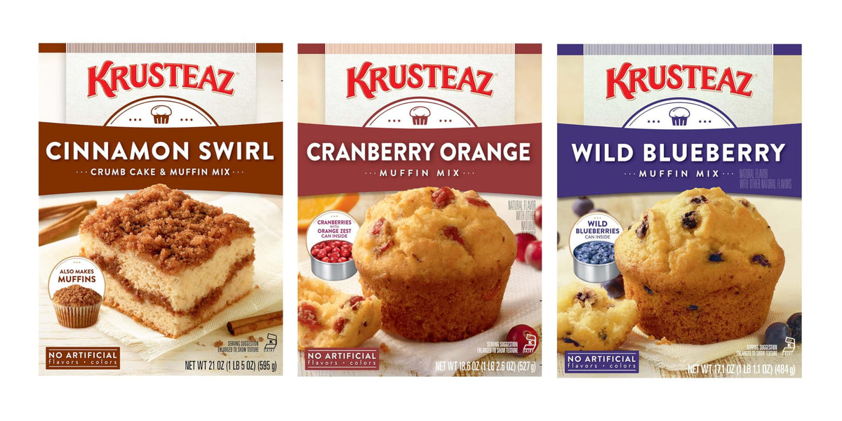 Krusteaz Muffin Mix, Double Chocolate Muffin Mix, Made with Real Chocolate Chips & No Artificial Flavors, Colors or Preservatives, 20 OZ Box (Pack of 6)