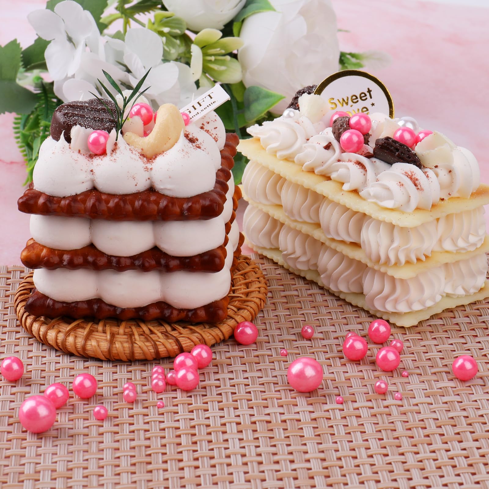 Pink Pearl Sprinkles for Cake Decorating, 6 Sizes Edible Pearl Sugar