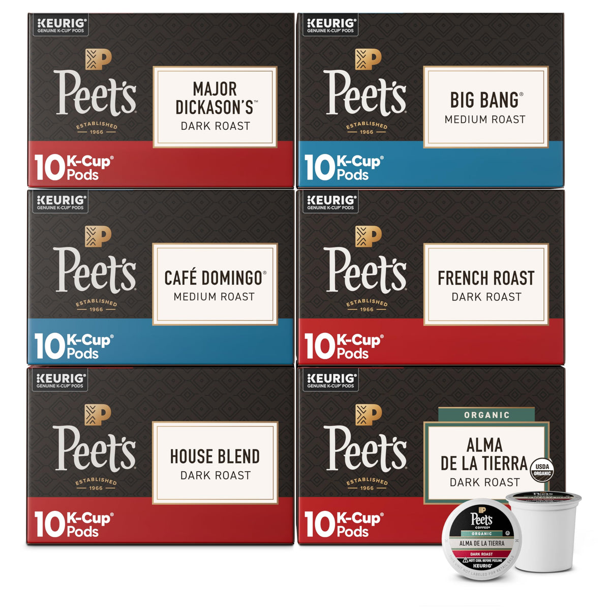 Peet's Coffee Coffee Pods, Medium Roast, Single Origin Brazil, 88 K Cups