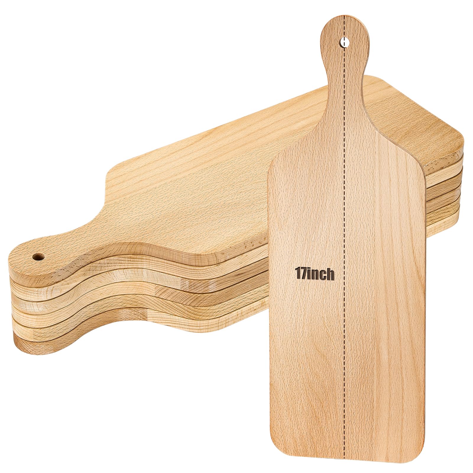 Lounsweer 6 Pcs Thicken Cutting Board Bulk Wood Board for Chopping Serving Charcuterie Material for Laser Engraving Mother' Day Wedding Housewarming Gift