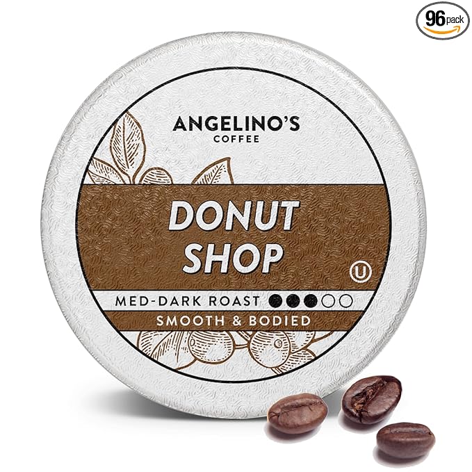 Angelino's Coffee - Medium Roast Coffee Pods Variety Pack, 96 Count - Includes Breakfast Blend, Colombian Nariño, Hawaiian Blend, Donut Shop, Single Serve Coffee Pods for Keurig K-Cup Brewers