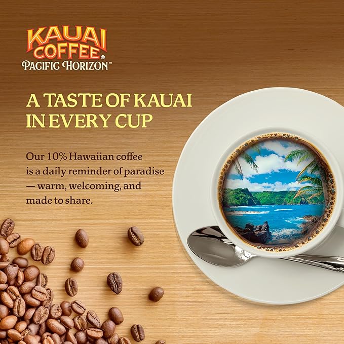 Kauai Coffee K-Cup Pods for Keurig Brewers – Arabica Coffee, 10% Hawaiian – Medium Roast, Bright Aroma With Light Floral Notes – Garden Isle, 1 Pack of 10 Single Serve K-Cups