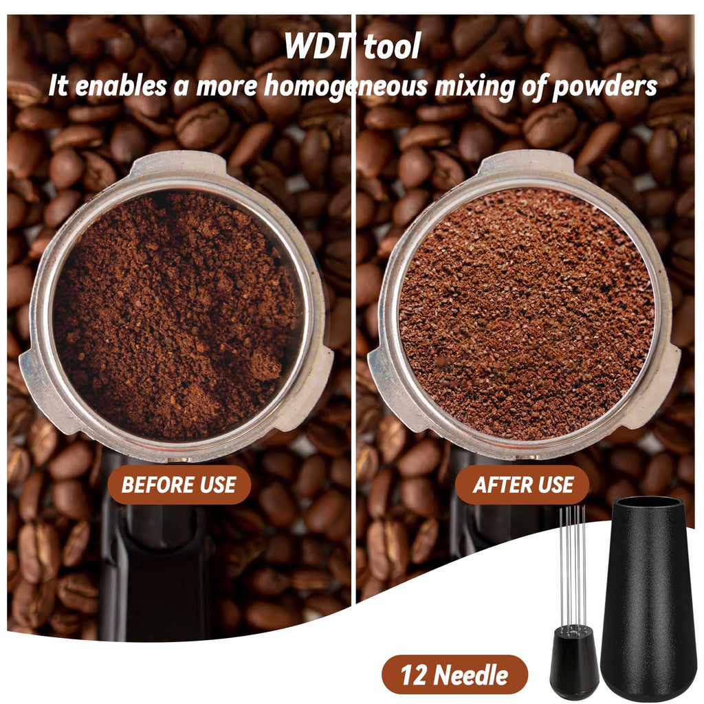 51mm Espresso Accessories Kit, Coffee Tamper Set, Spring Loaded Calibrated Tamper, WDT Tool Espresso and Tamper Mat, 51mm Espresso Tamper Kit for Espresso Coffee Machines, Barista Kit