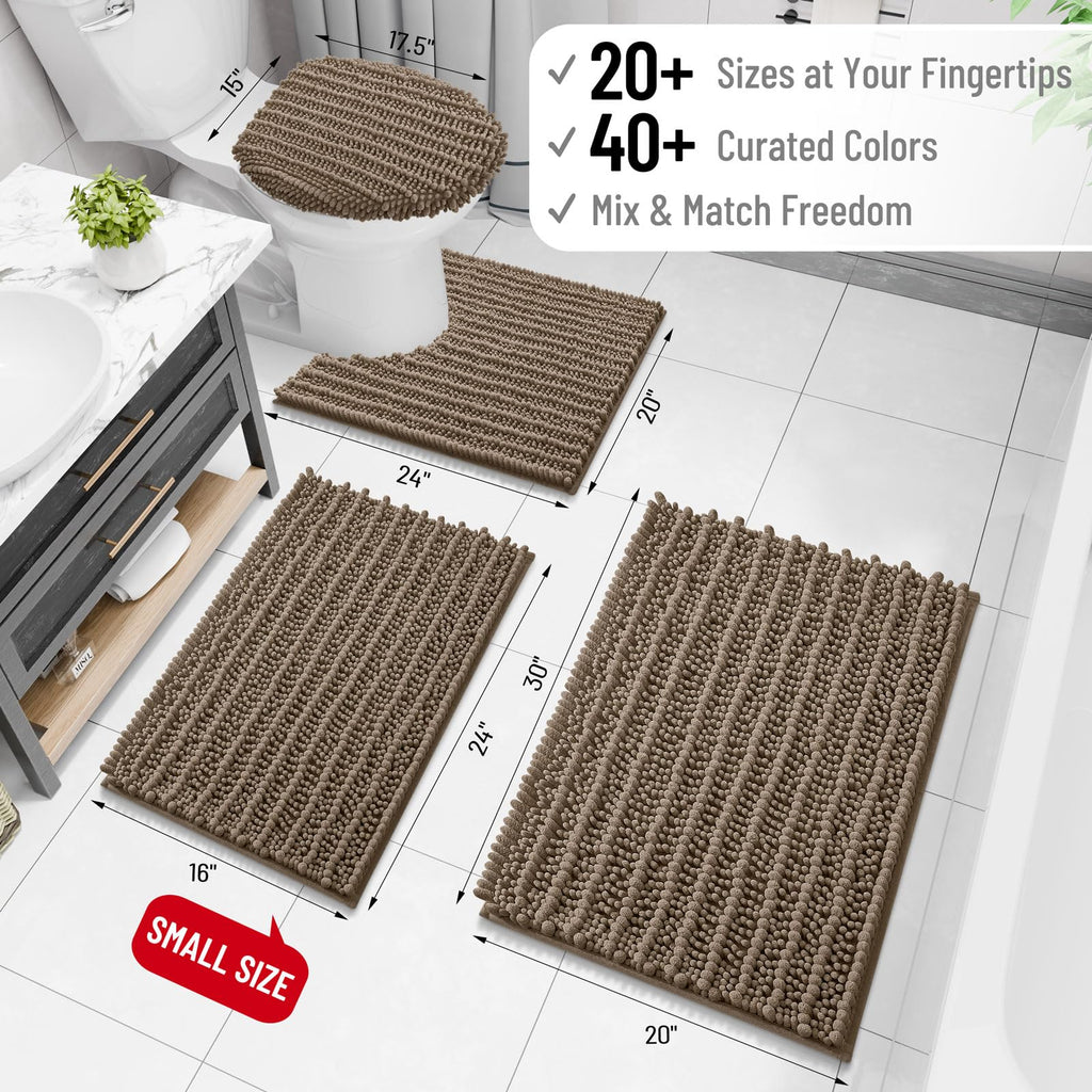 Arotive Bathroom Rugs Mat 59x35, Soft Absorbent Chenille Shaggy Bath Mat