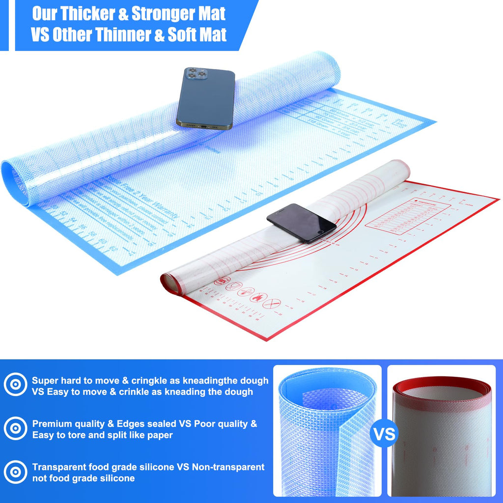 Silicone Pastry Mat 36x24 Inch Dough Mat for Baking Suitability