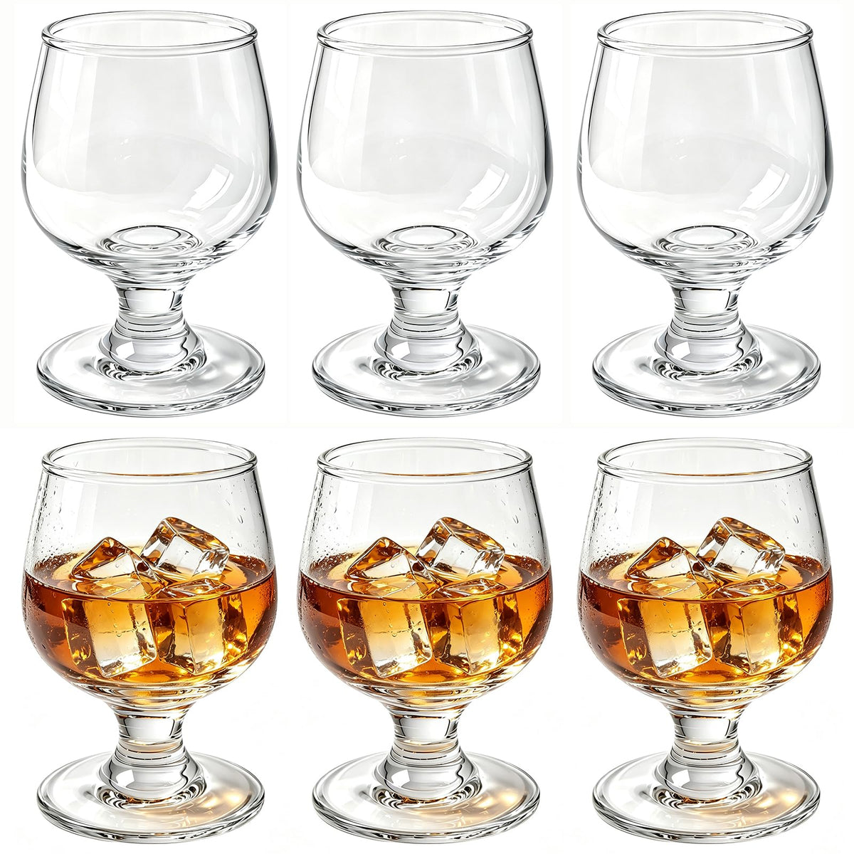 Valeways Shot Glasses, 5oz Glass Set of 6/Clear Glasses/Cute Glasses/Perfect for Tasting Brandy/Glass Snifters, 6 Count (Pack of 1)