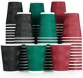 MUCHII 12 oz Paper Coffee Cups, 120 Count Multicolor Disposable Insulated Ripple Paper Cups for Tea Hot Chocolate