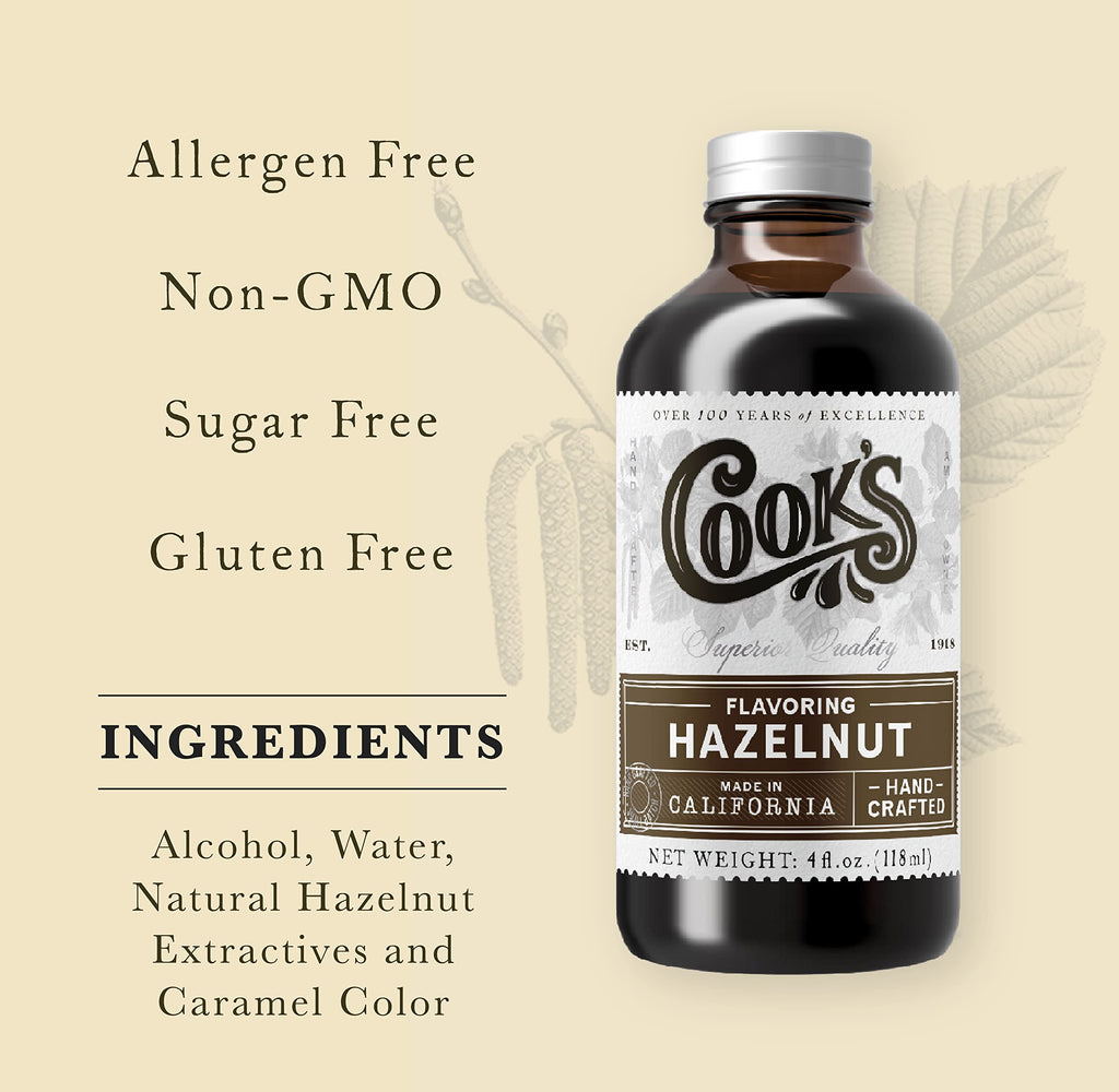 Cook's Pure Hazelnut Extract for Baking, Coffee & Ice Cream, 4 oz