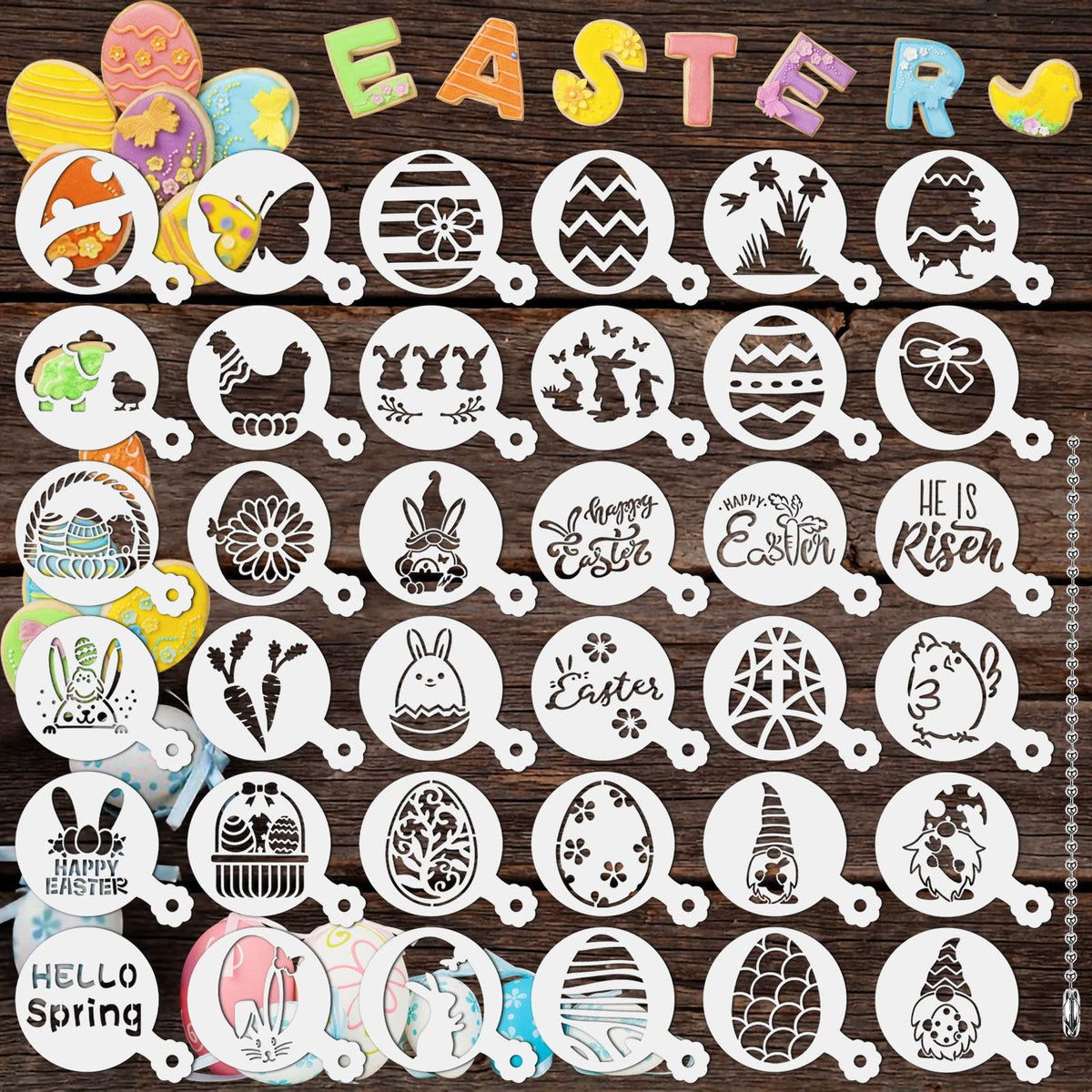 JULBEAR 36 Pcs Holiday Cookie Cake Stencils Baking Templates