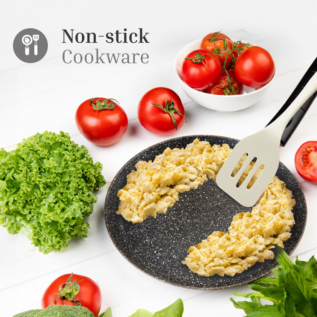 JS Gourmet 3 Pcs Colorful Silicone Spatula Set, Heat Resistant Rubber Kitchen and Baking Utensils for Non-Stick Cookware with Flexible Edges and Soft Touch Handles