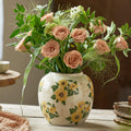 Levvohd Round Ceramic Vase, Sunflower Pattern, 6.3 Inch