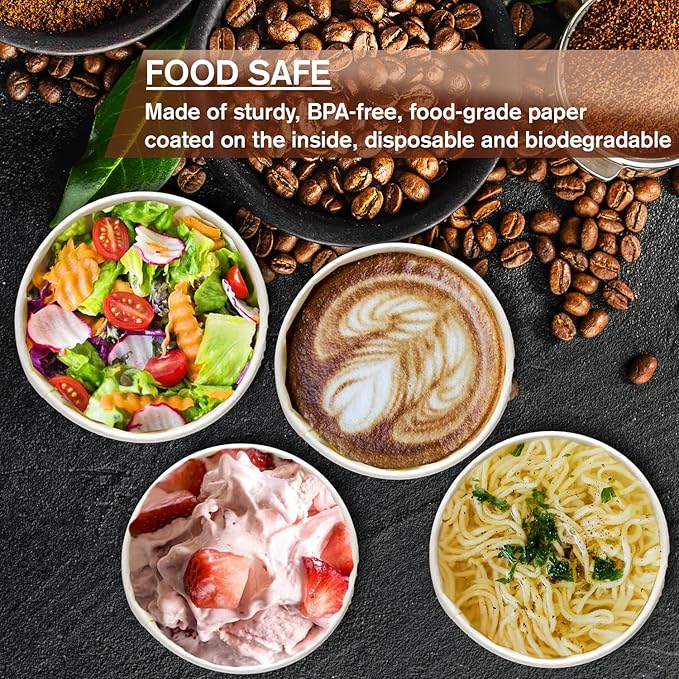Smygoods White - Double Wall Coffee Cup - (12 OZ, 26 Count) For Hot Beverages, Tea, Espresso, Cocoa - To Go Drink Containers, Café & Office