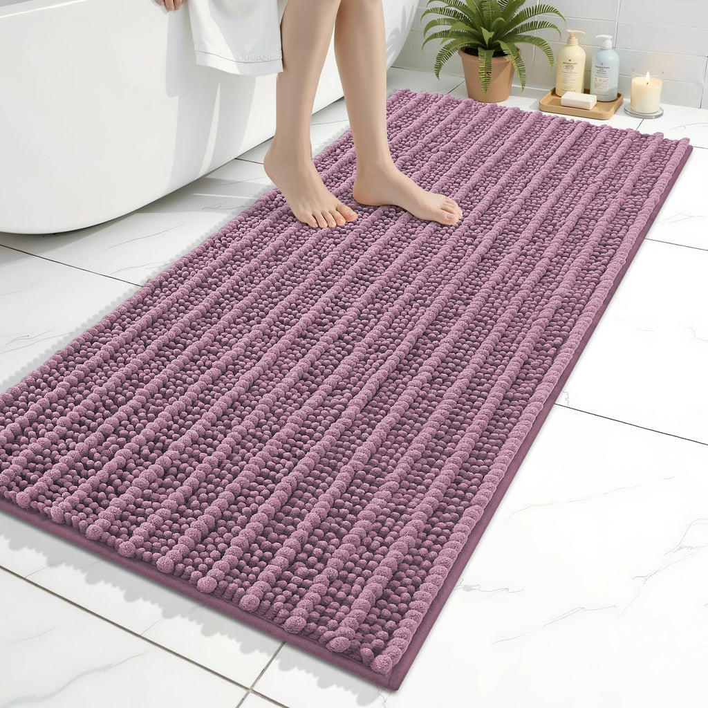 Arotive Bathroom Rugs Mat 47x24, Soft Absorbent Chenille Shaggy Bath Mat