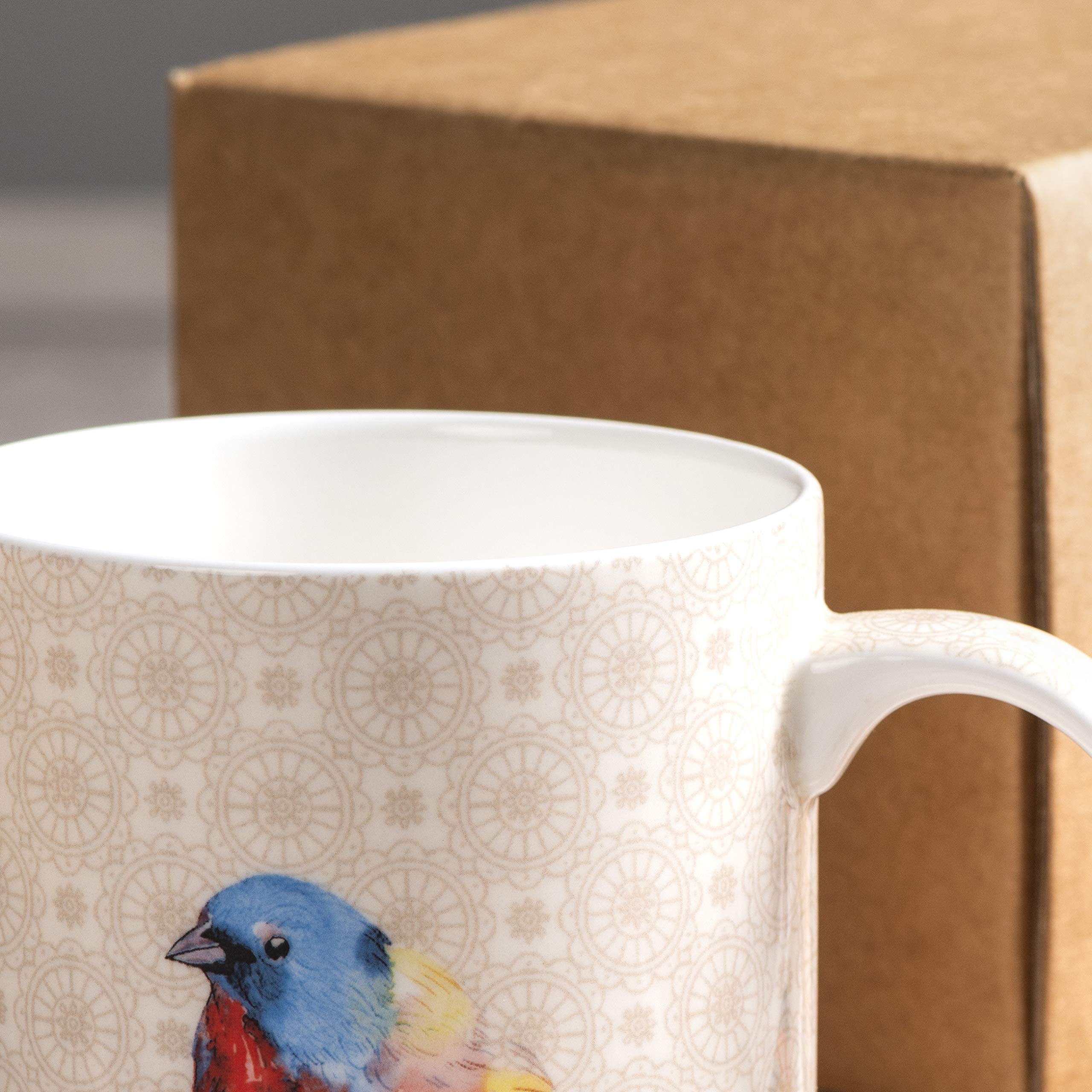 Maison d' Hermine Coffee Mug with Handles Tea Cups (12 Ounce, Pack of 1)