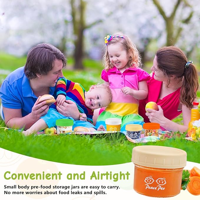 40 Pcs Glass Food Containers 4 OZ, Leak-Proof Reusable Storage Jars with Lids, Dishwasher Safe for Infant & Baby Food