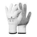 Cotton Work Gloves with PVC Dot Grip, 12 Pairs, String Knit, Large