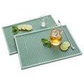 ZJWZLG Bar Mat 18"X12"(2 Pcs) Non-Slip Rubber Bar Mat, Spill Proof & Design,Easy to Clean Textured Surface for Home Bar,Coffee Station, Bartending - Protects Countertops & Glassware(Green).