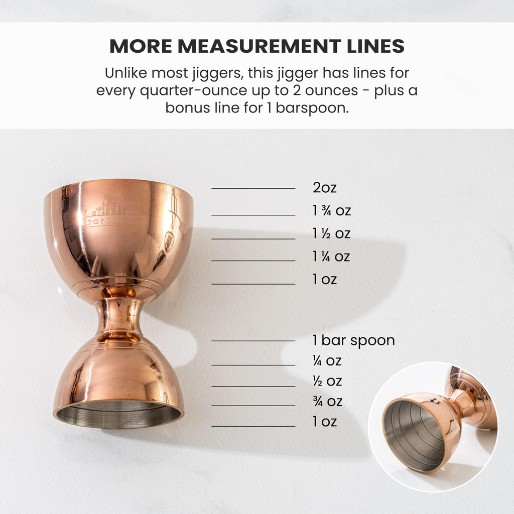 A Bar Above Bell Jigger, 10 Measurements, Stainless Steel, Black, 1 Pack