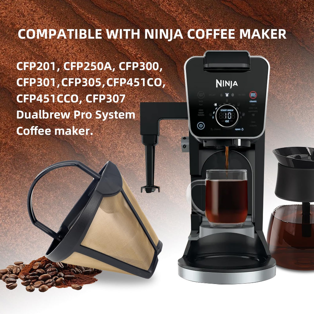 Coffee Permanent Filter for Ninja CFP Dual Brew Models 1 Pack