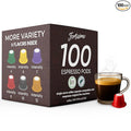 FORTISIMO Espresso Pods Variety Pack - 100 Count Espresso Capsules - Compatible with Nespresso Original Line Machines - Authentic and Refined Taste Freshly Packaged in Italy