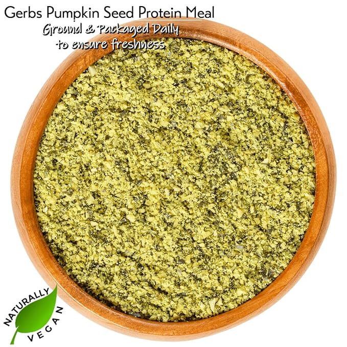 GERBS Pumpkin Seed Meal 4 LBS. Premium Grade | Freshly Harvested & Packaged in Resealable Bulk Bag | Non-GMO, Keto & Paleo | Heart healthy, Natural Sleep Aid & antioxidant rich | Gluten Peanut Free