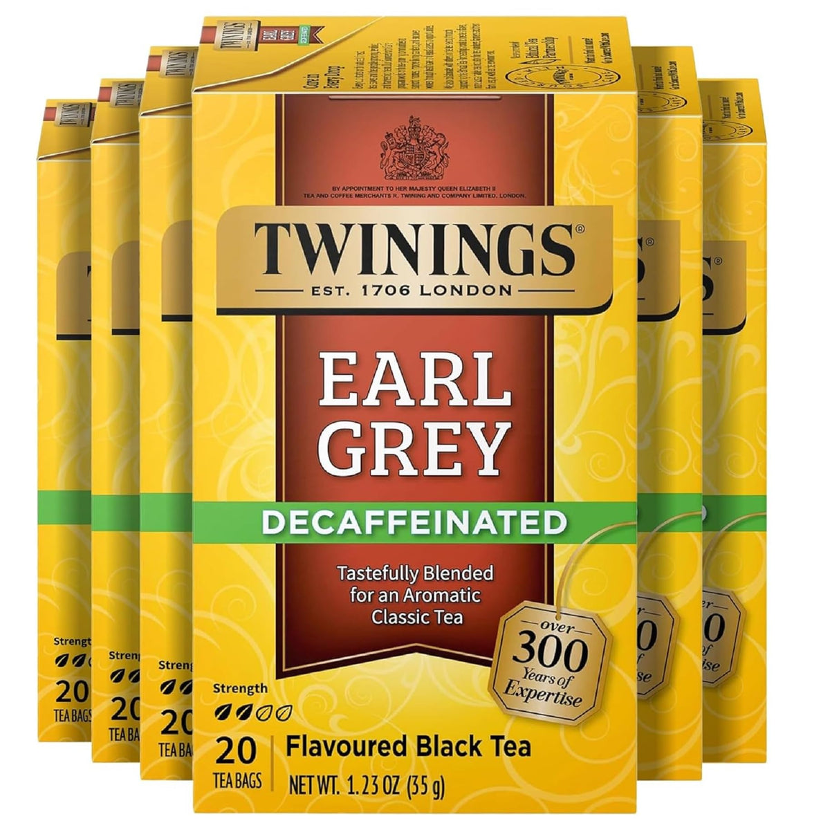 Twinings English Breakfast Black Tea Individually Wrapped Bags, 20 Count (Pack of 6), Flavourful, Robust, Caffeinated, Enjoy Hot or Iced, 120 Teabags