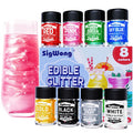 Edible Glitter - 8 Colors Luster Dust Edible Set for Drinks, Food Grade Edible Glitter Dust for Cake Decorating, Cocktail, Fondant, Strawberries, Candy, Cookie, Chocolate, Vegan and Gluten Free - 5g/bottle