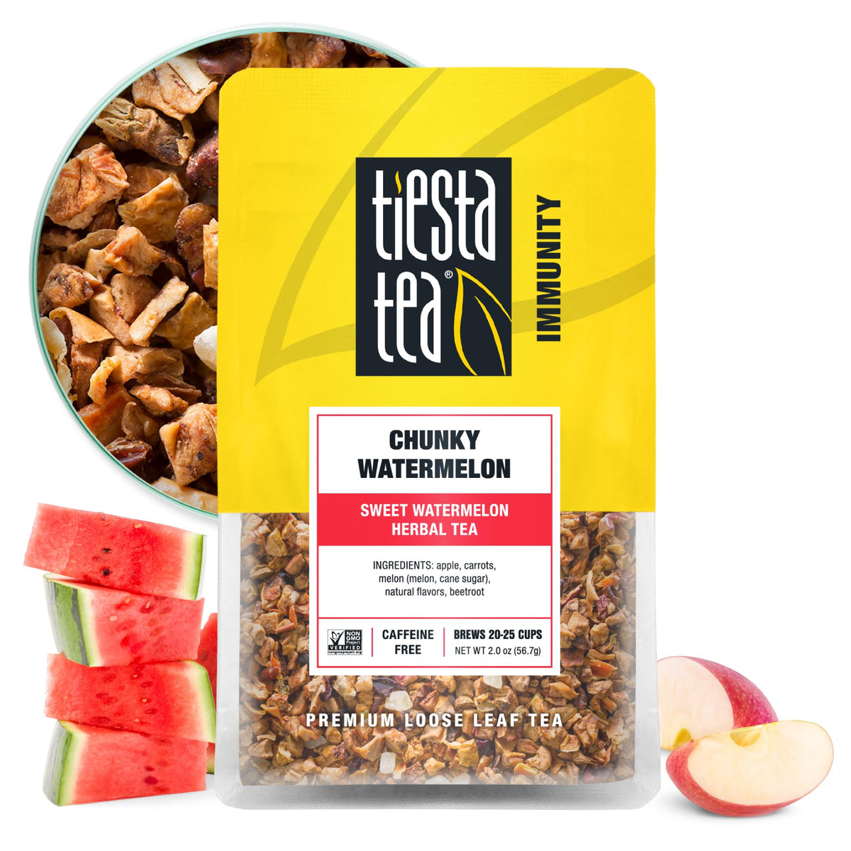 Tiesta Tea Strawberry Kiwi Herbal Tea Loose Leaf Fruit Tea Blend 16oz