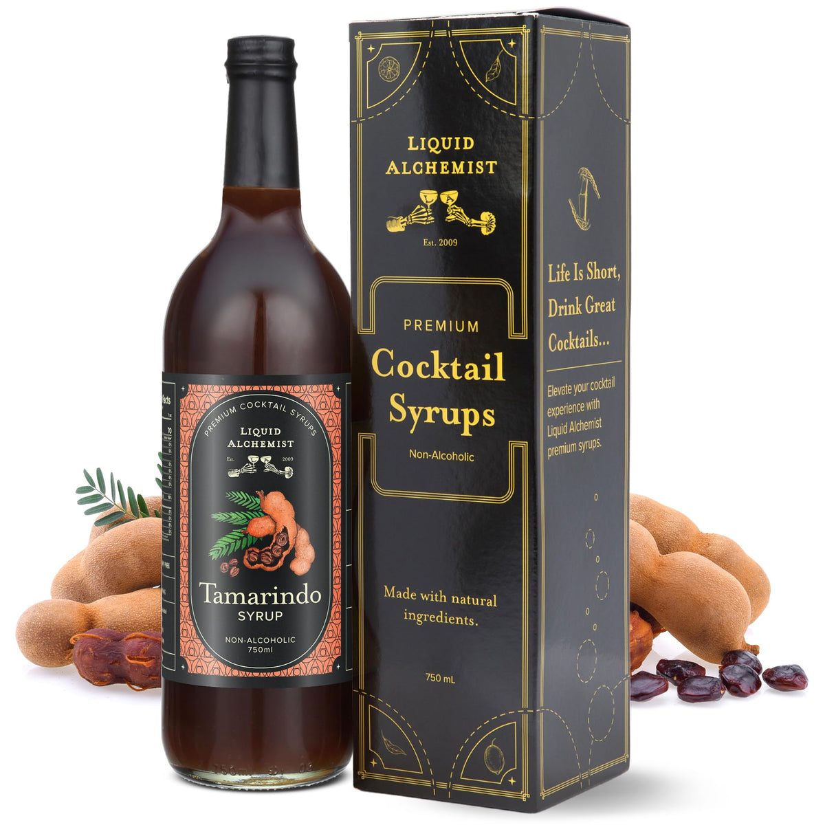 Liquid Alchemist Peach Syrup for Cocktails | Real Ingredients Make our Peach Syrup for Drinks a Perfect Bellini Mix | Small Batch, Non-GMO & Vegan | 25.4 oz Drink Mixer, Pack of 1