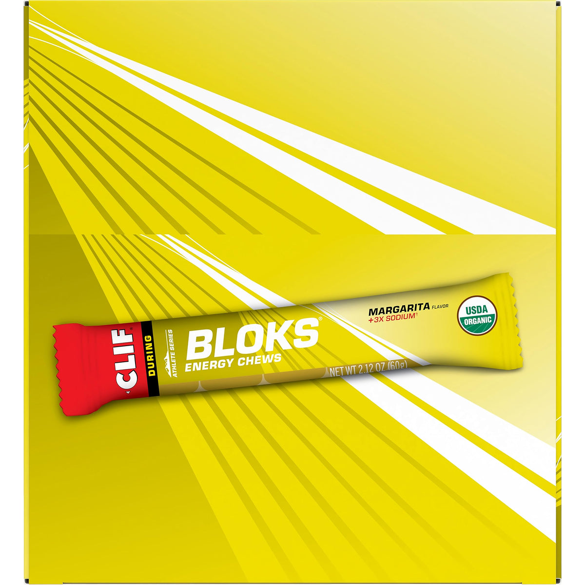 Clif Bloks - Margarita Flavor with 3X Sodium - Energy Chews - Non-GMO - Plant Based - Fast Fuel for Cycling and Running - Quick Carbohydrates and Electrolytes - 2.12 oz. (18 Count)