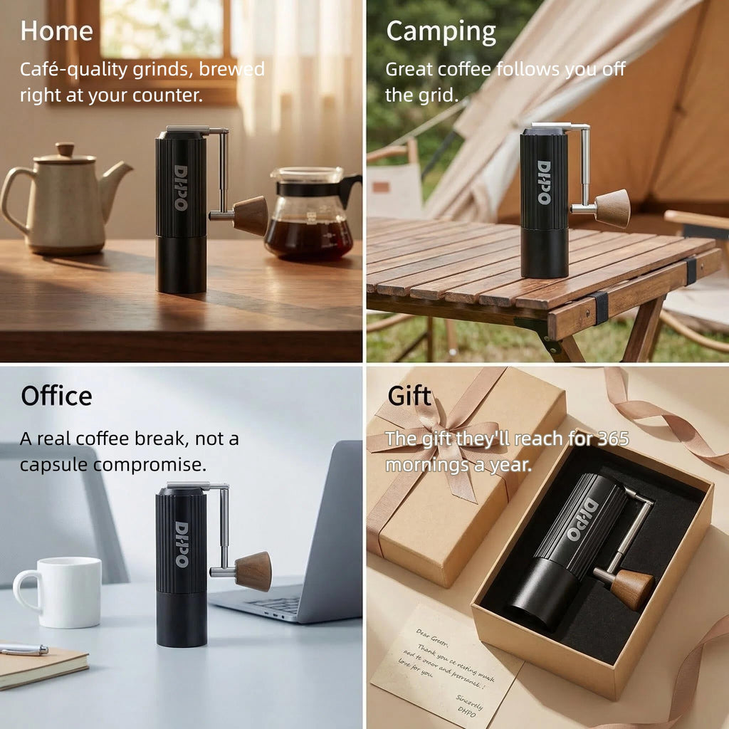 DHPO Manual Coffee Grinder, with Precision Stainless Steel Conical Burr