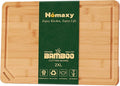 Homaxy Extra Large Organic Bamboo Cutting Boards for Kitchen, 20"x14" Wooden 2XL Cutting Board with Juice Groove and Handles, Charcuterie Butcher Block Wood Serving & Chopping Board - Pre Oiled