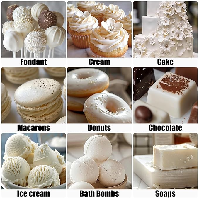 Oil Based Food Coloring for Chocolate - 50ml White Upgraded Edible Oil Based Food Dye for Cake Decorating, Icing Frosting, Fondant, Baking, Candy Melts, Cookie, Meringues - 1.69 Fl.Oz Bottles